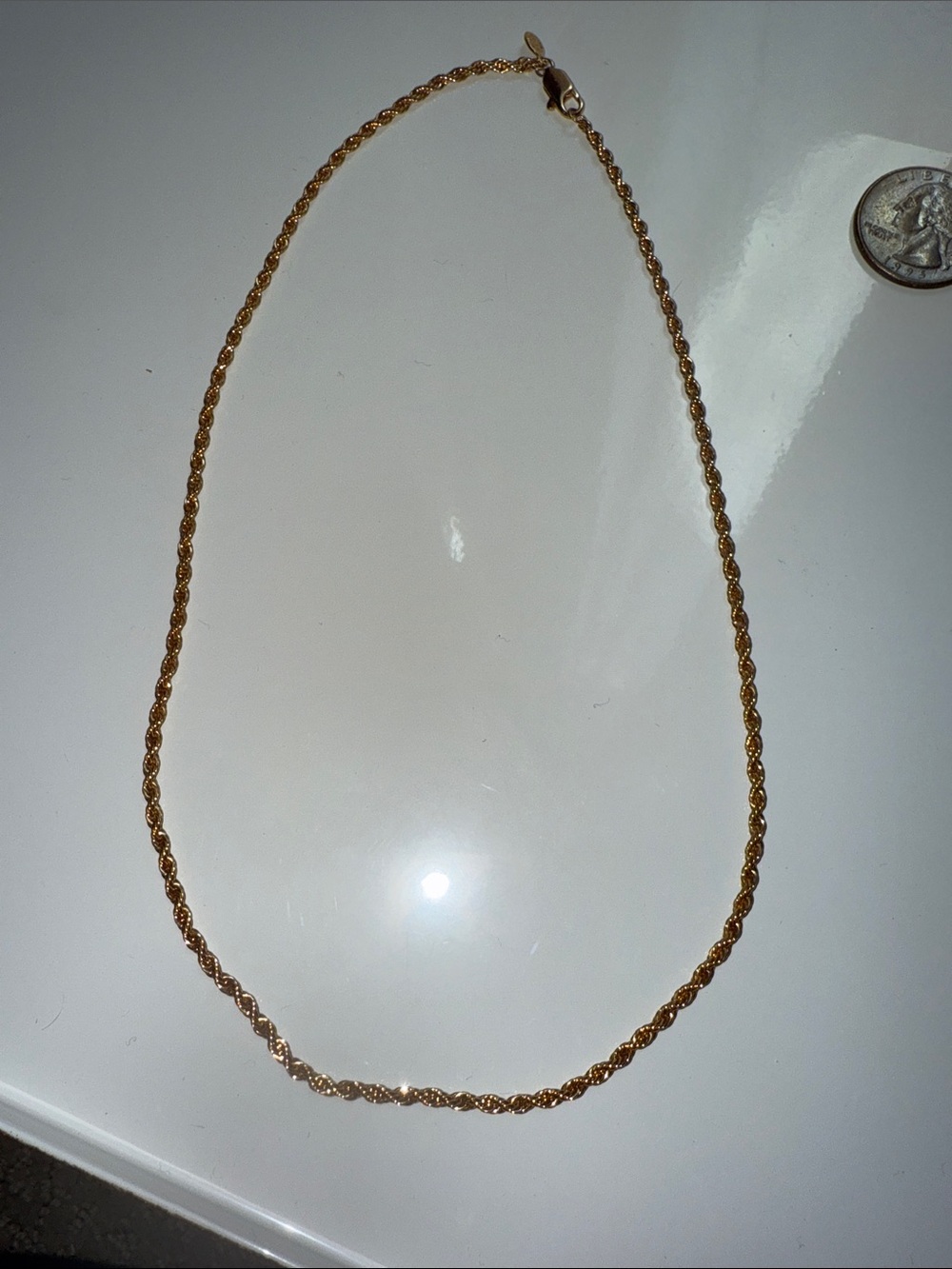 Classic Gold-Tone Rope Chain Necklace for Women